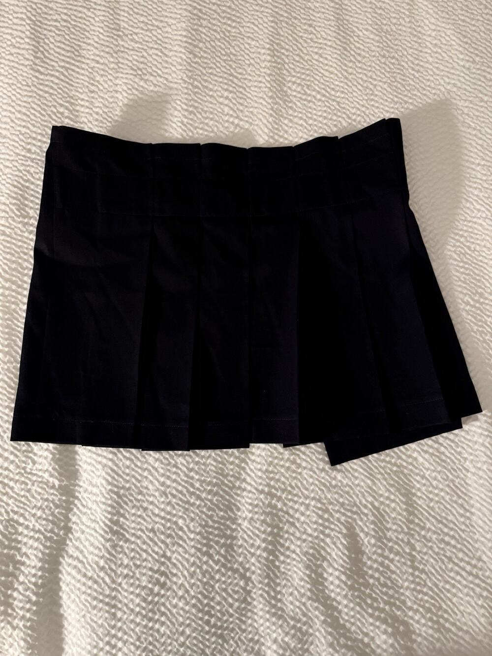 Limi Feu Wool Pleated Mini Skirt Black Japan Wrap Snap Close M